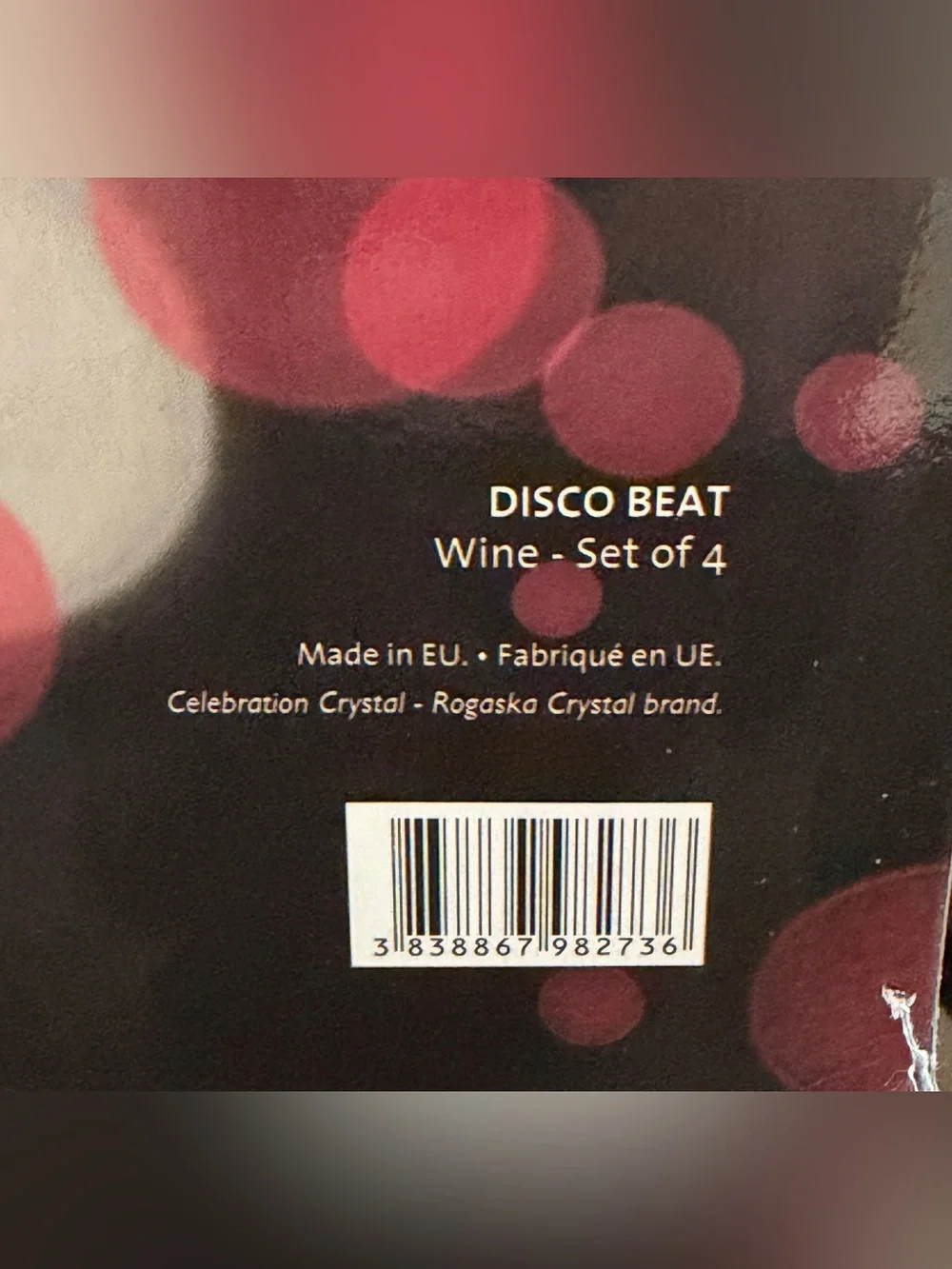 Rogaska Celebration Crystal Disco Beat Crystal Wine Glasses Set of 4 – Mint!!!